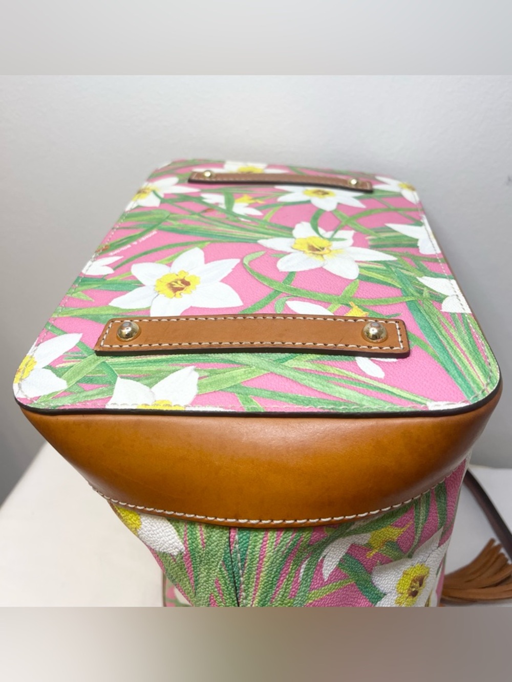 Dooney & Bourke Daffodil Botanical Drawstring Bucket Bag - Picture 7 of 11